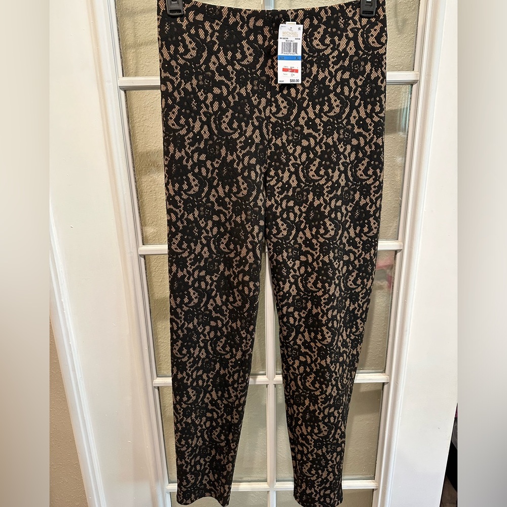 Michael Kors side zip lace legging pant; size XL; brand new